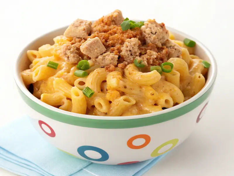 Ground turkey mac & cheese – a protein-rich ground turkey toddler recipes.