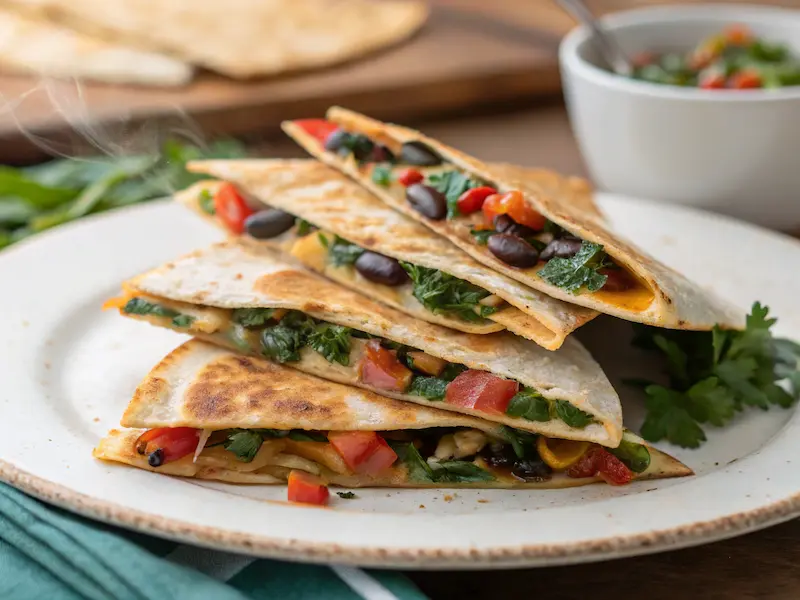 Veggie and bean quesadillas – packed with iron and kid-friendly flavors.