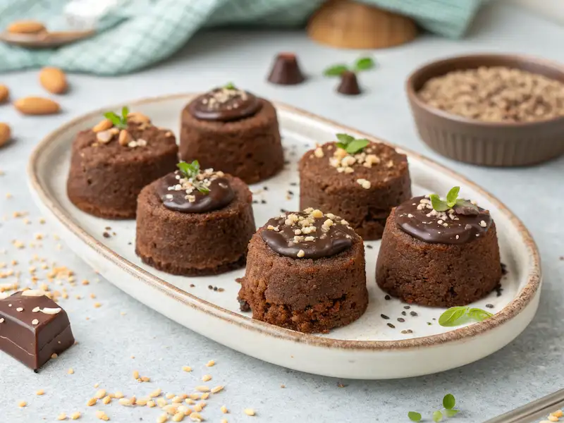 "Healthy whole wheat chocolate mini cakes for toddlers, perfect portion sizes for little hands."